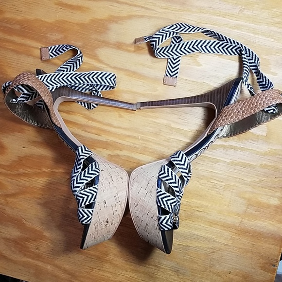 Sam Edelman ankle tie platform stiletto heels - Picture 4 of 8